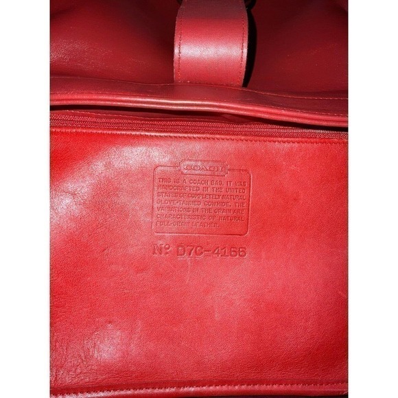 COACH Soho Women’s Vintage Buckle Red 'Poppy' Leather Hobo Bag Made in USA - Picture 14 of 16